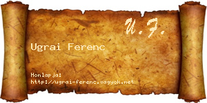 Ugrai Ferenc névjegykártya